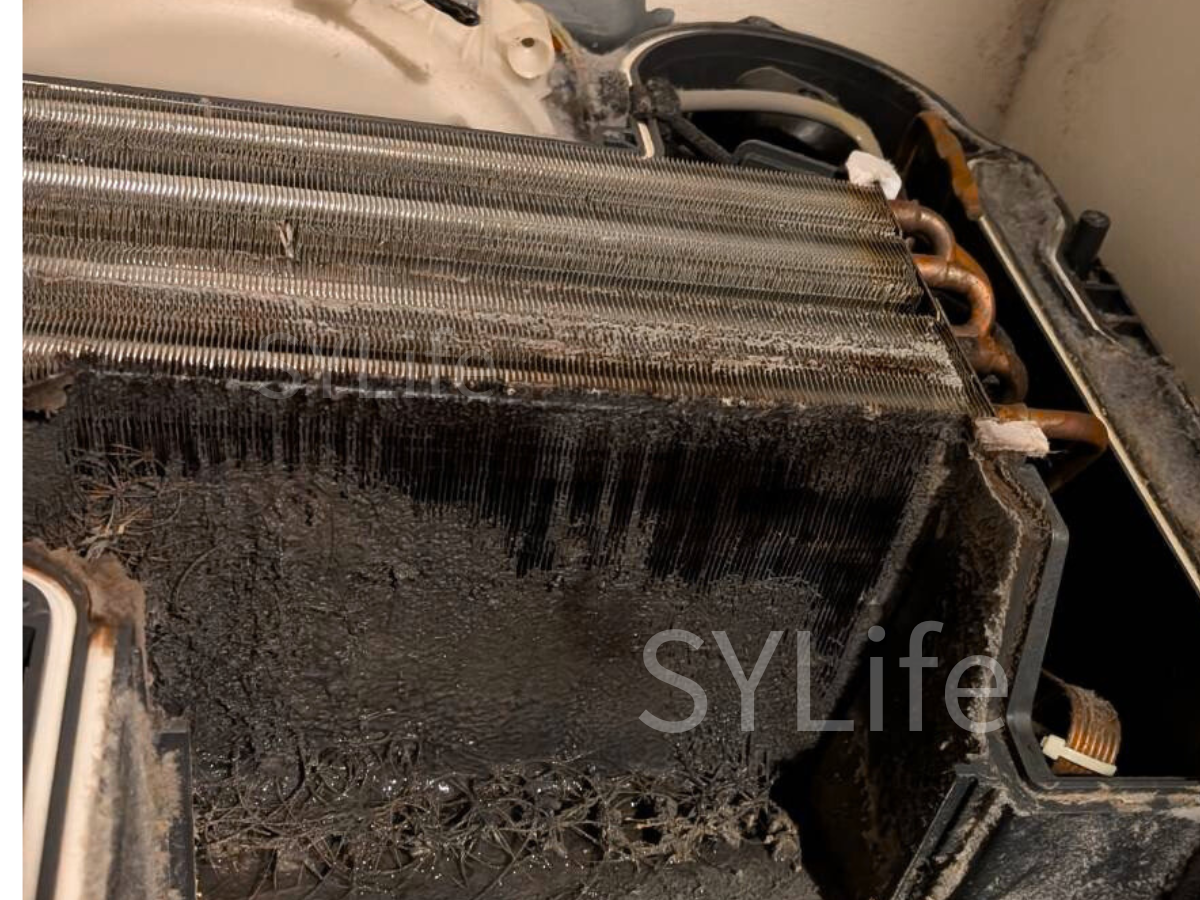 NA-VX900BLパナソニック製ドラム式洗濯機のヒートポンプ洗浄前。