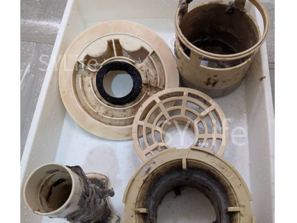 大田区ドラム式洗濯機クリーニング BD-STX110EL-G排水口のヘドロ状汚れ