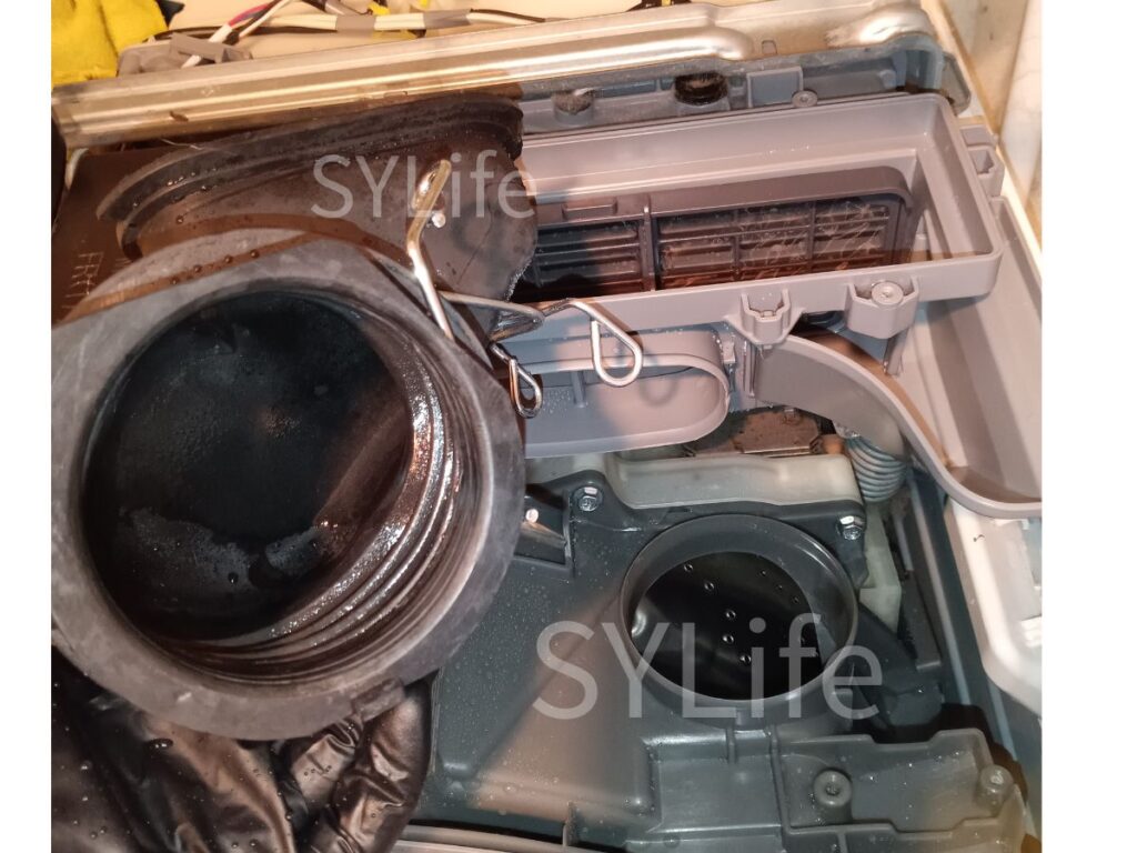 板橋区 ドラム式洗濯機クリーニング NA-VG720L 乾燥ダクト清掃後