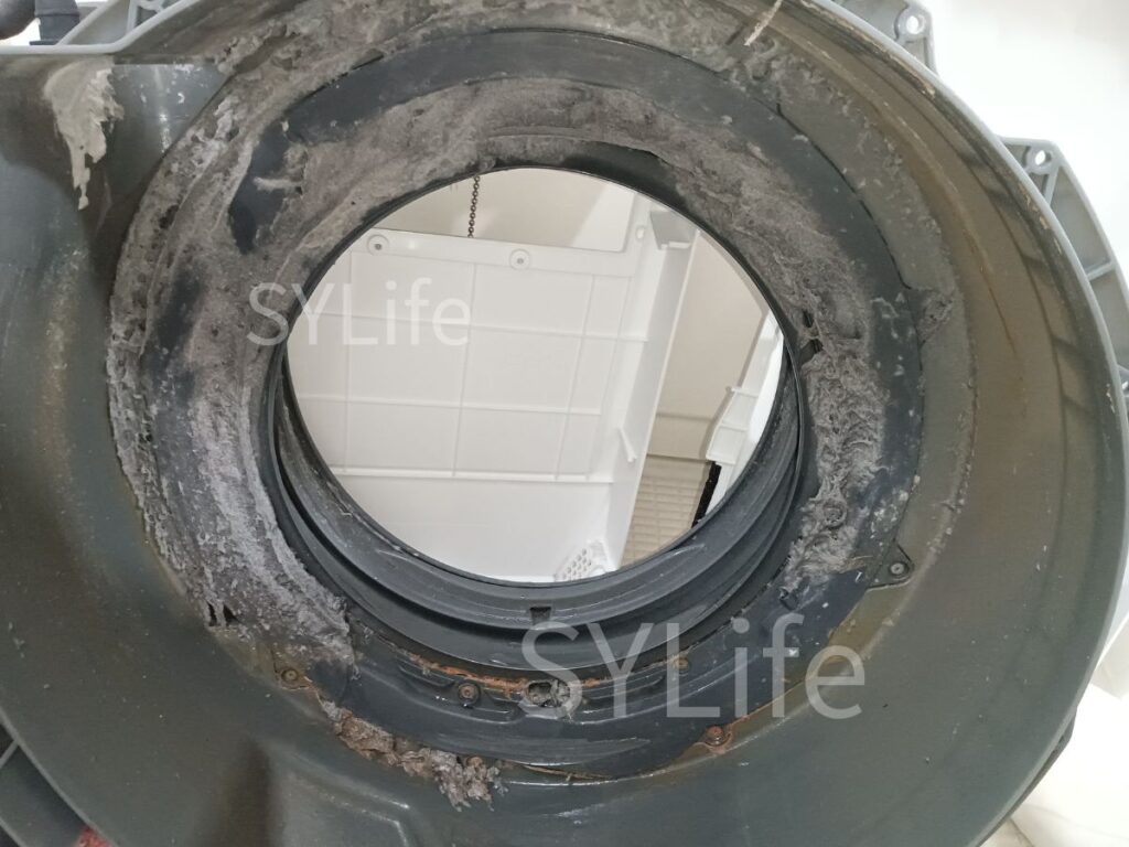 新宿区 ドラム式洗濯機クリーニング NA-VX7900R 脱水受け内部 ホコリ詰まり