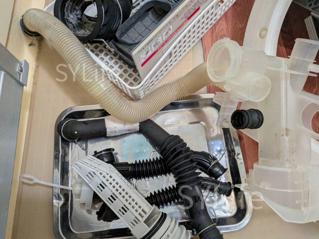 江東区ドラム式洗濯機クリーニングパナソニックNA-VX9800L排水経路汚れ