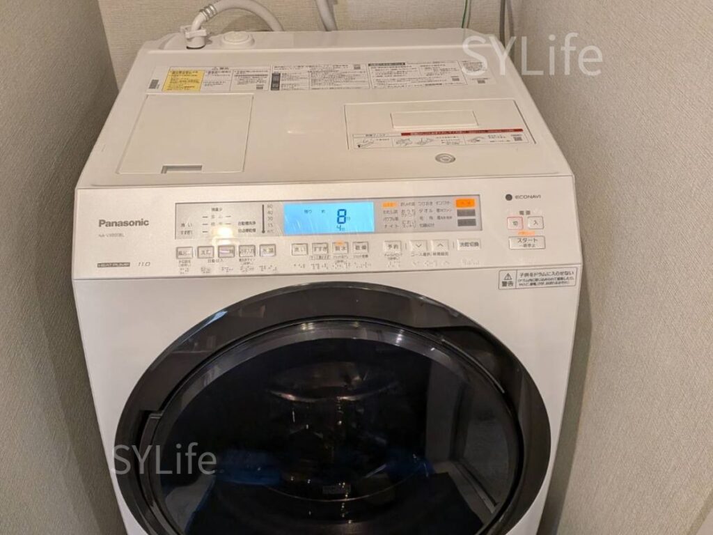 世田谷区パナソニックドラム式洗濯機NA-VX800BL洗濯機設置状況
