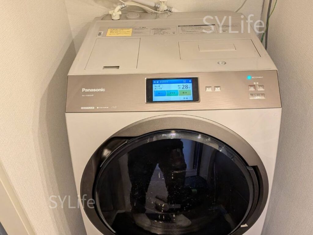 世田谷区パナソニックドラム式洗濯機クリーニングNA-VX900AR洗濯機設置状況