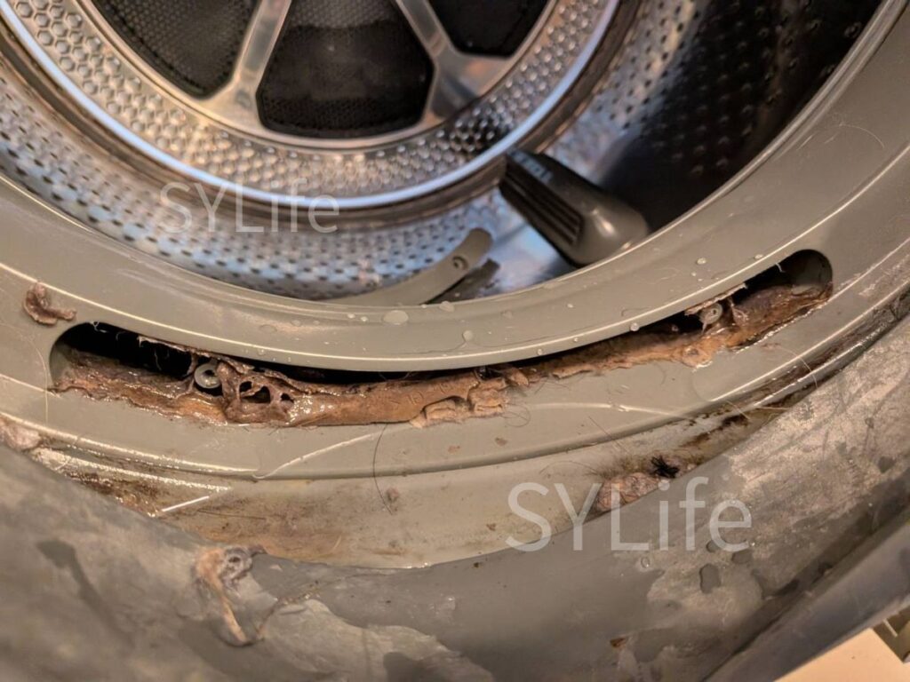 北区東芝ドラム式洗濯機TW-127X9Lドアパッキン排水不良水たまり