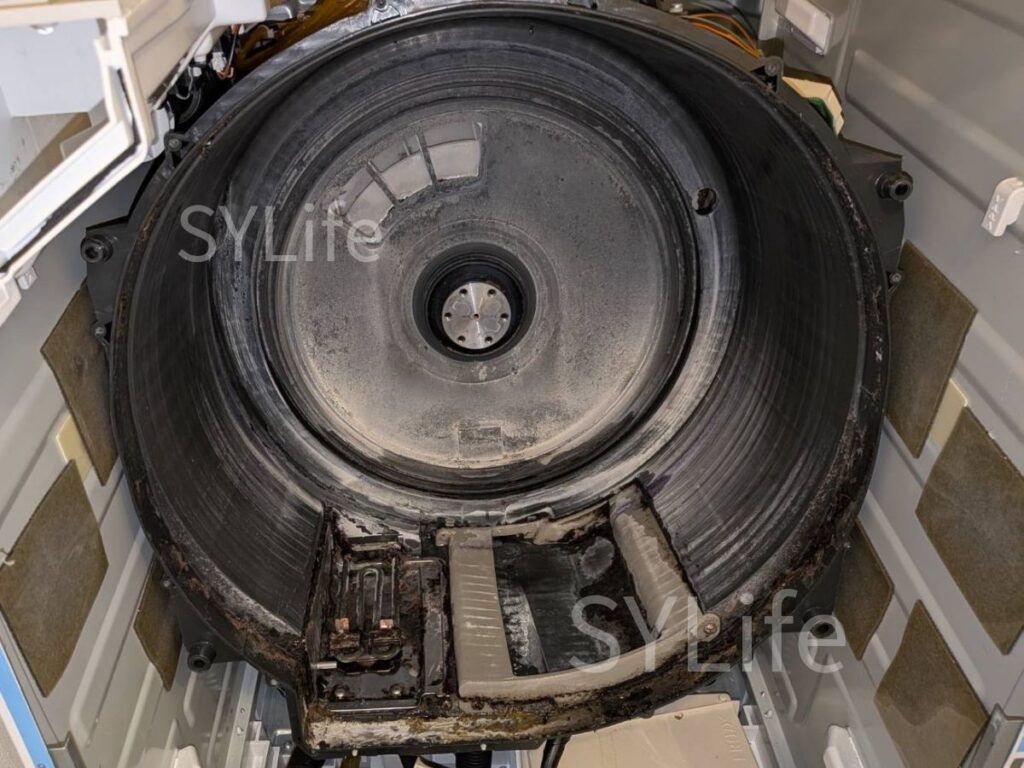 北区東芝ドラム式洗濯機TW-127X9L内部洗濯外槽カビ汚れ