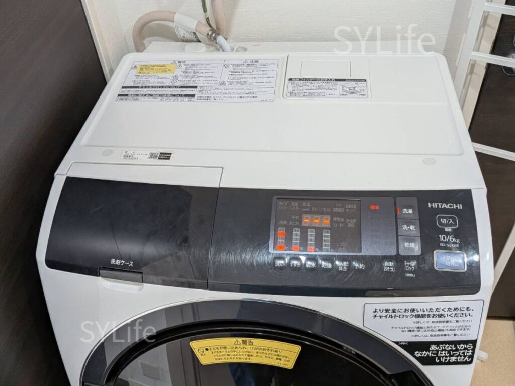 江東区日立ドラム式洗濯機BD-SG100EL洗濯機設置状況