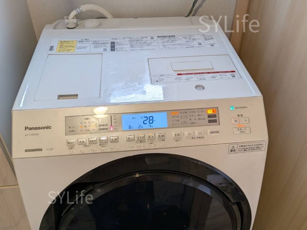 世田谷区ドラム式洗濯機パナソニックNA-VX800BR洗濯機設置状況